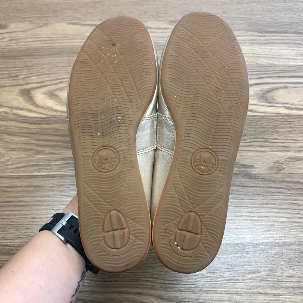 MEPHISTO‎ Baline Leather Mary Jane Flat Shoes (Gold/Tan) Women's US 6 EU 3.5